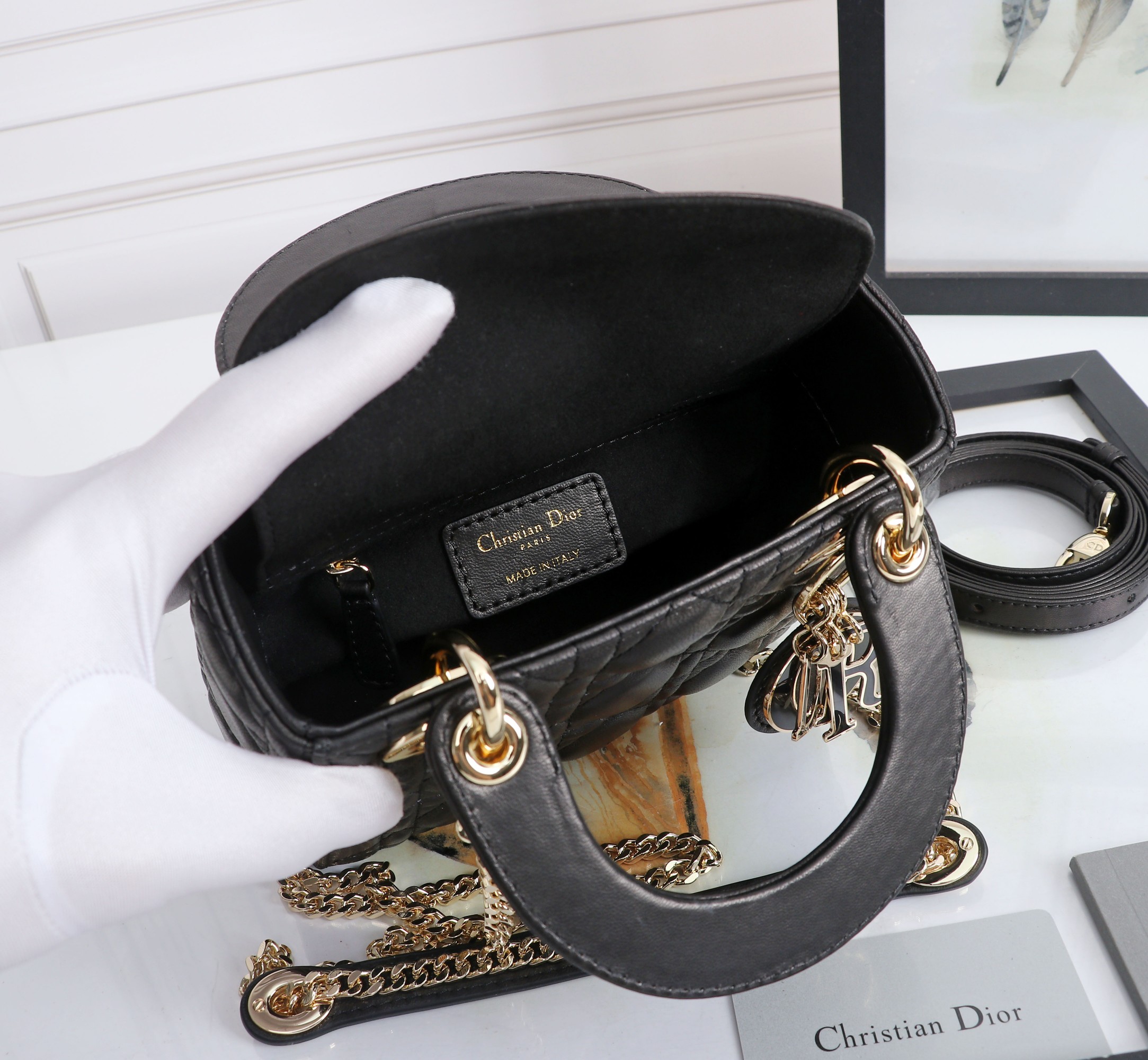 Mini Lady Dior Bag Black Cannage Lambskin